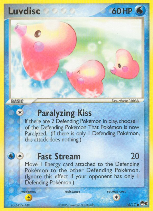 Luvdisc 14/17 Common | POP Series 2 | Pokemon Card