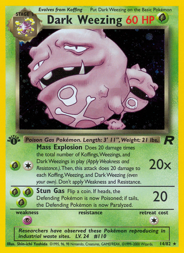 Dark Weezing 14/82 Rare Holo | Team Rocket | Pokemon Card