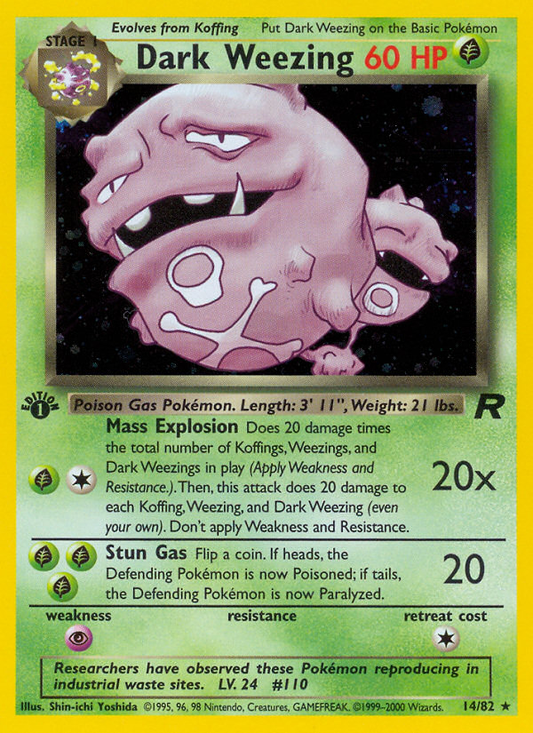 Dark Weezing 14/82 Rare Holo | Team Rocket | Pokemon Card
