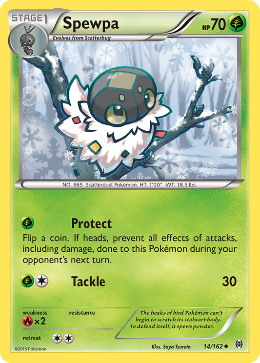 Spewpa 14/162 Uncommon | BREAKthrough | Pokemon Card