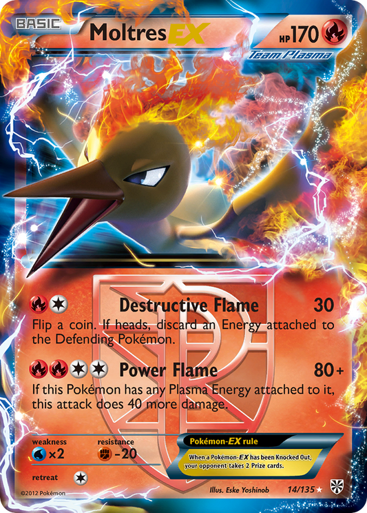 Moltres-EX 14/135 Rare Holo EX | Plasma Storm | Pokemon Card