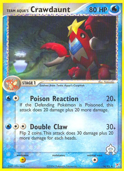 Team Aqua's Crawdaunt 14/95 Rare | Team Magma vs Team Aqua | Pokemon Card