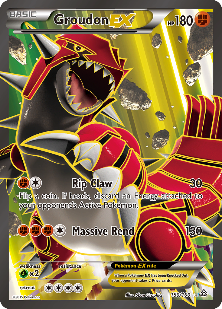 Groudon-EX 150/160 Rare Ultra | Primal Clash | Pokemon Card