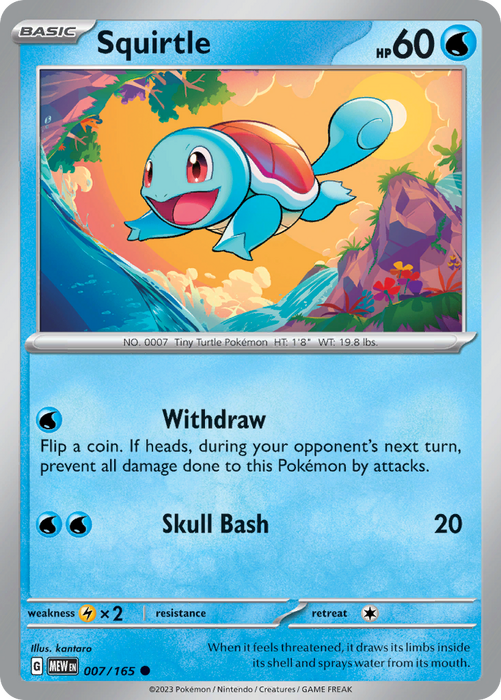 Squirtle 7/165 Reverse Holo | 151 | Pokemon Card