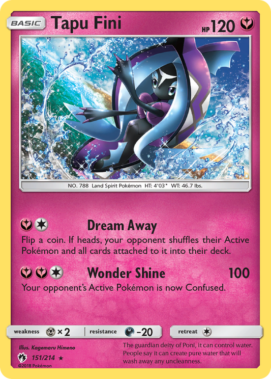 Tapu Fini 151/214 Rare Holo | Lost Thunder | Pokemon Card