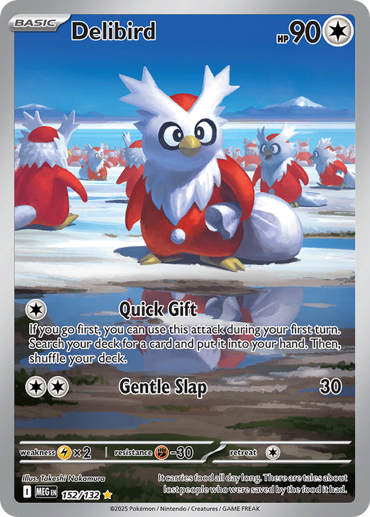 Delibird 152/132 Illustration Rare | Mega Evolution | Pokemon Card