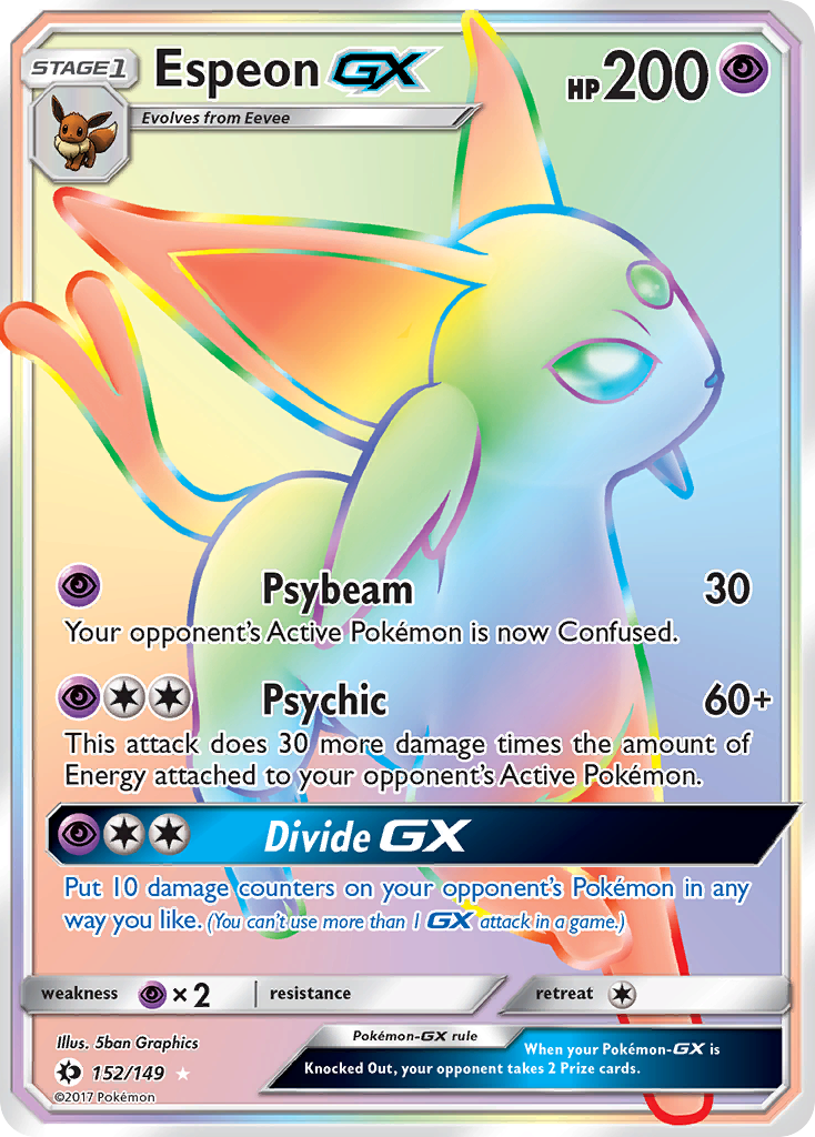Espeon-GX 152/149 Rare Rainbow | Sun & Moon | Pokemon Card