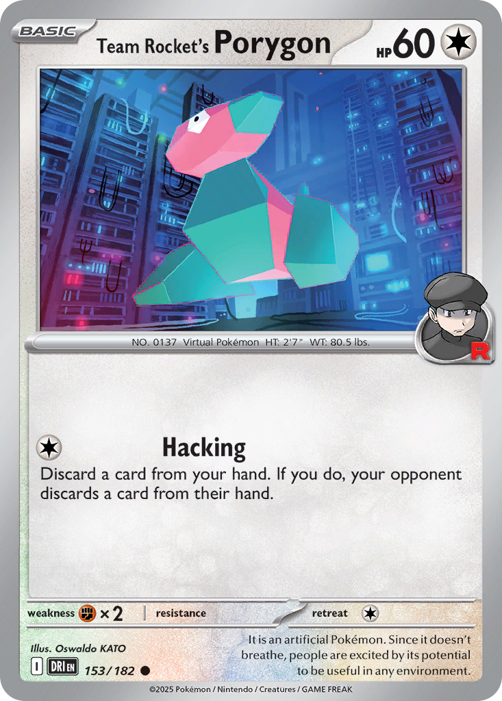Team Rocket's Porygon 153/182 Common | Destined Rivals | Pokemon Card