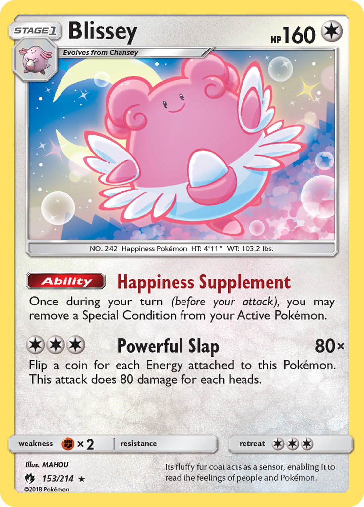 Blissey 153/214 Rare Holo | Lost Thunder | Pokemon Card