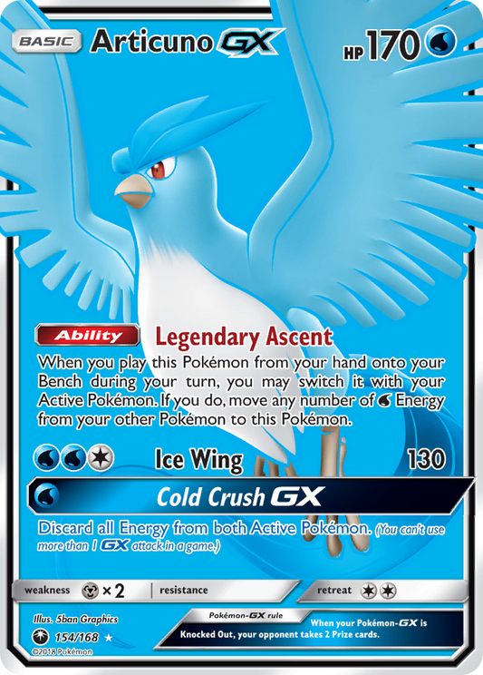 Articuno-GX 154/168 Rare Ultra | Celestial Storm | Pokemon Card