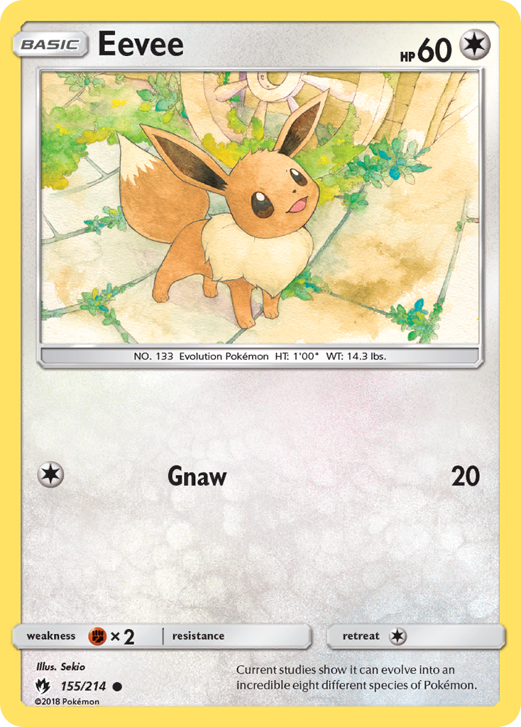Eevee 155/214 Common | Lost Thunder | Pokemon Card