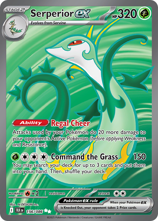 Serperior ex 156/86 Ultra Rare | Black Bolt | Pokemon Card