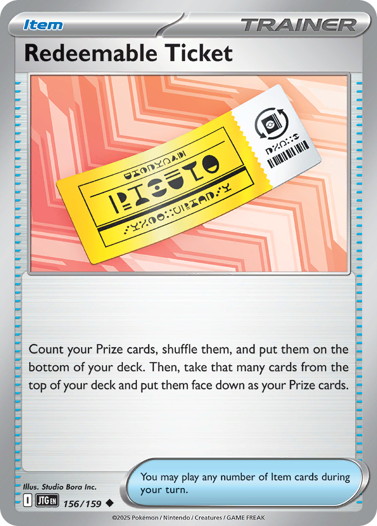 Redeemable Ticket 156/159 Uncommon | Journey Together | Pokemon Card