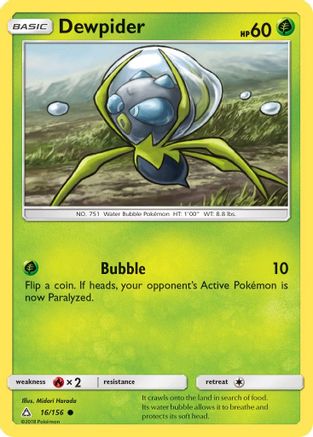 Dewpider 16/156 Reverse Holo | Ultra Prism | Pokemon Card