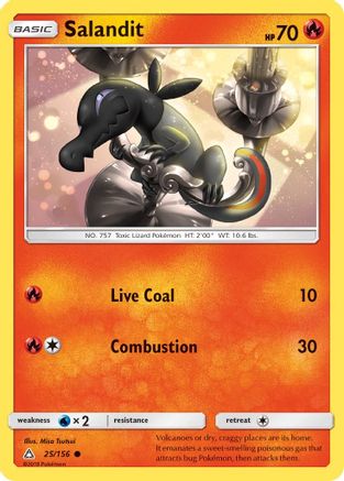 Salandit 25/156 Reverse Holo | Ultra Prism | Pokemon Card
