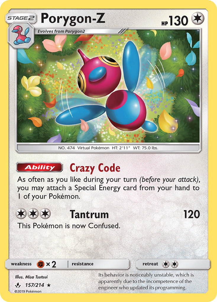 Porygon-Z 157/214 Rare Holo | Unbroken Bonds | Pokemon Card