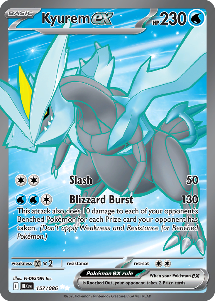 Kyurem ex 157/86 Ultra Rare | Black Bolt | Pokemon Card