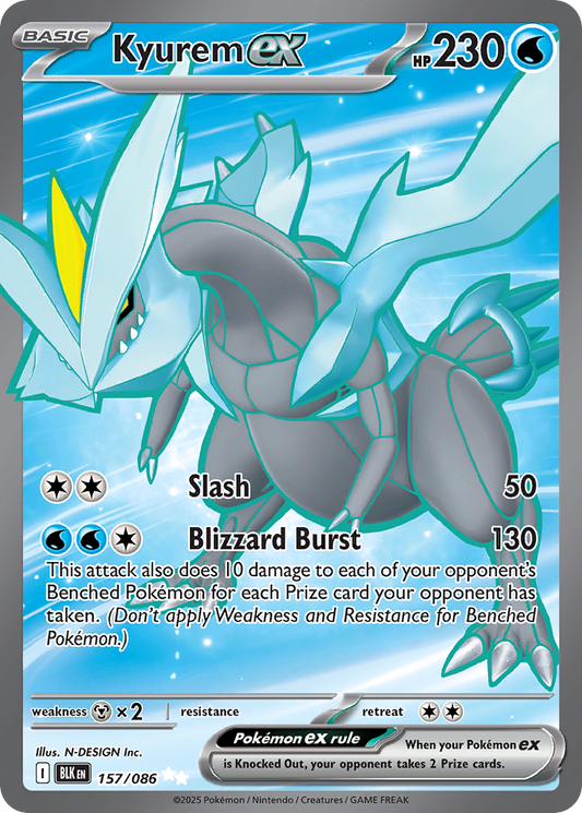 Kyurem ex 157/86 Ultra Rare | Black Bolt | Pokemon Card