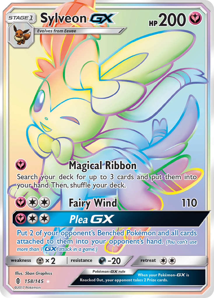 Sylveon-GX 158/145 Rare Rainbow | Guardians Rising | Pokemon Card