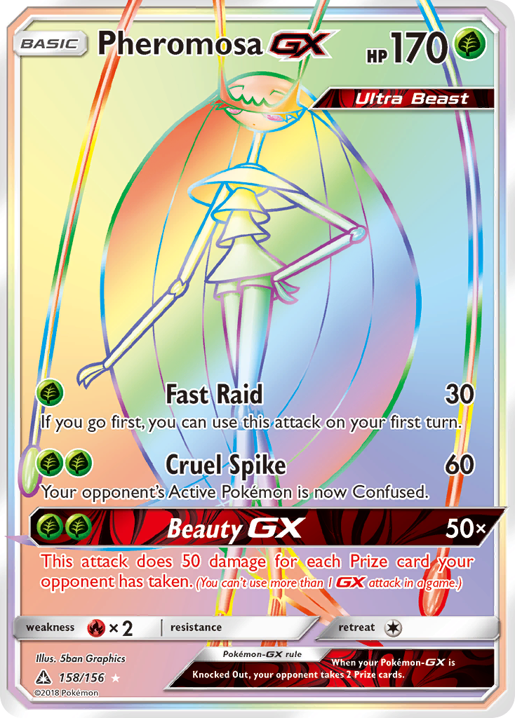 Pheromosa-GX 158/156 Rare Rainbow | Ultra Prism | Pokemon Card