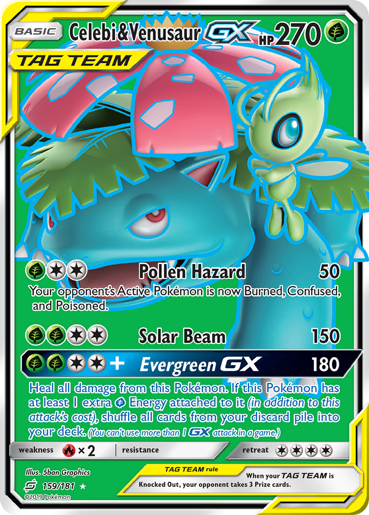 Celebi & Venusaur-GX 159/181 Rare Ultra | Team Up | Pokemon Card
