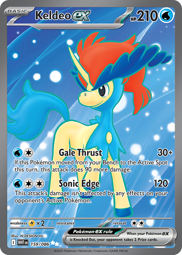 Keldeo ex 159/86 Ultra Rare | White Flare | Pokemon Card