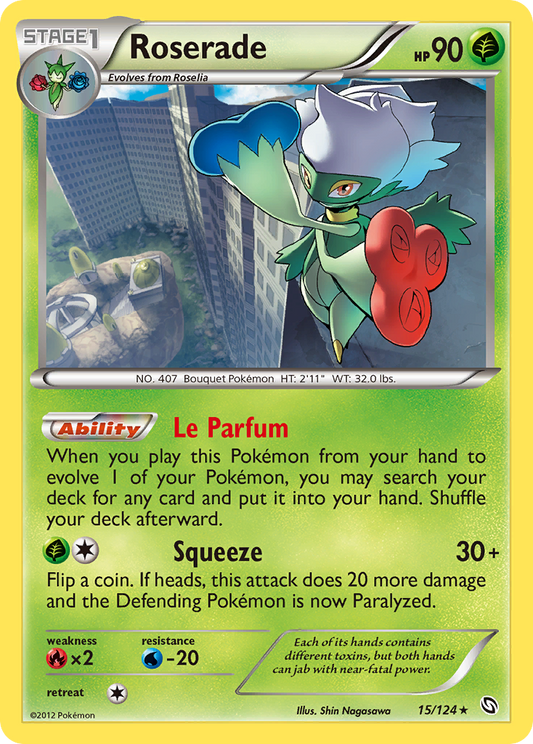 Roserade 15/124 Rare | Dragons Exalted | Pokemon Card