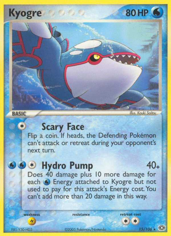 Kyogre 15/106 Rare | Emerald | Pokemon Card