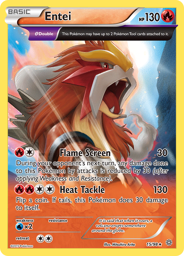Entei 15/98 Rare Holo | Ancient Origins | Pokemon Card