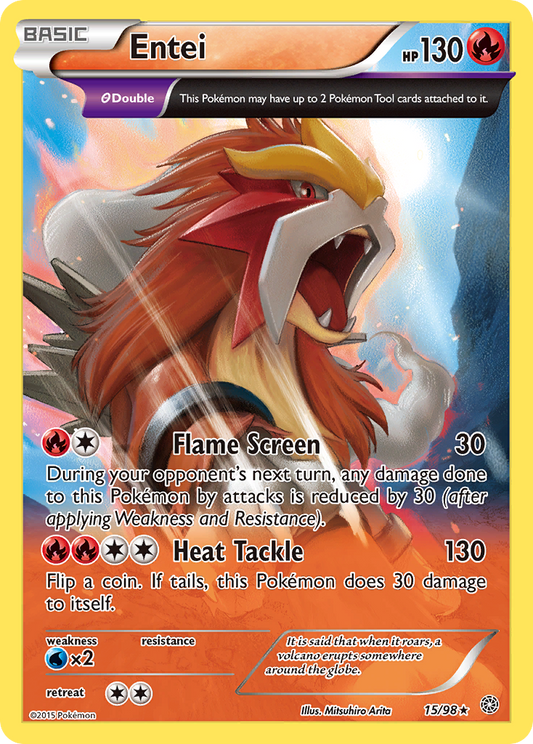 Entei 15/98 Rare Holo | Ancient Origins | Pokemon Card