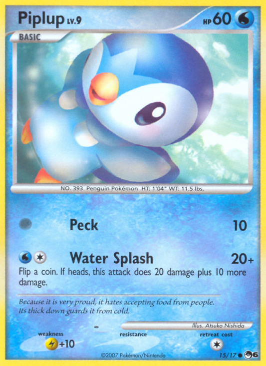 Piplup 15/17 Common | POP Series 6 | Pokemon Card