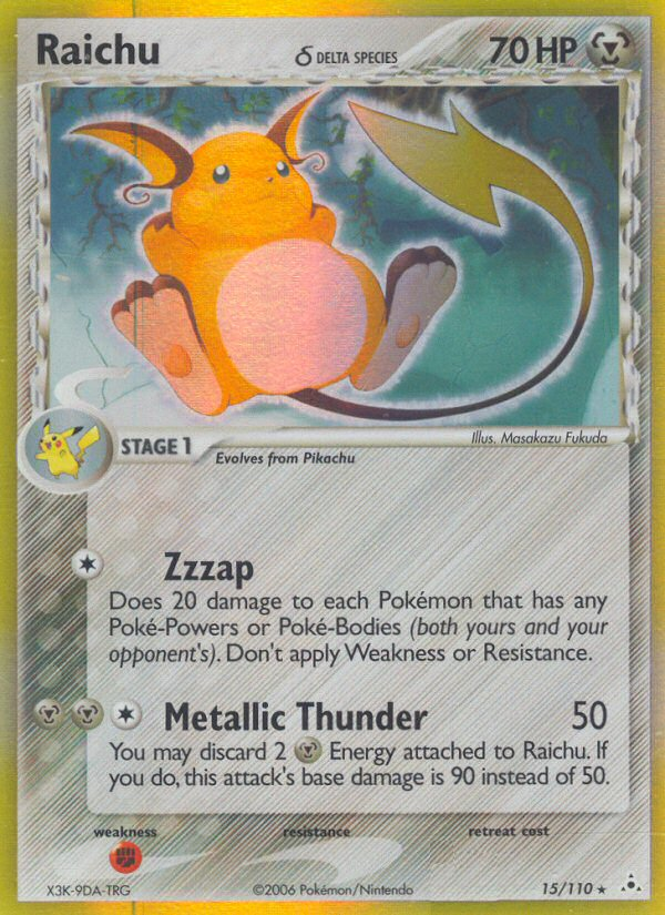 Raichu δ 15/110 Rare Holo | Holon Phantoms | Pokemon Card