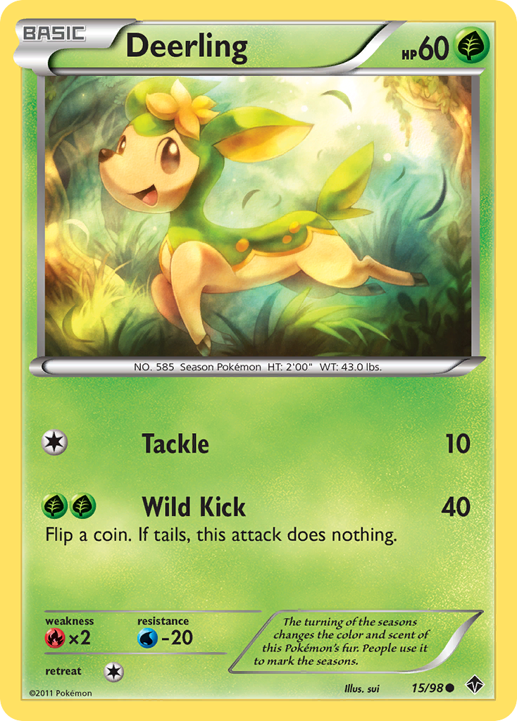 Deerling 15/98 Common | Emerging Powers | Pokemon Card