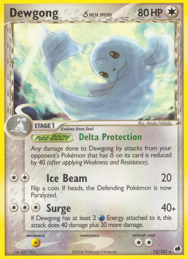Dewgong δ 15/101 Rare | Dragon Frontiers | Pokemon Card
