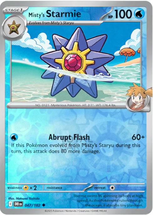 Misty's Starmie 47/182 Reverse Holo | Destined Rivals | Pokemon Card