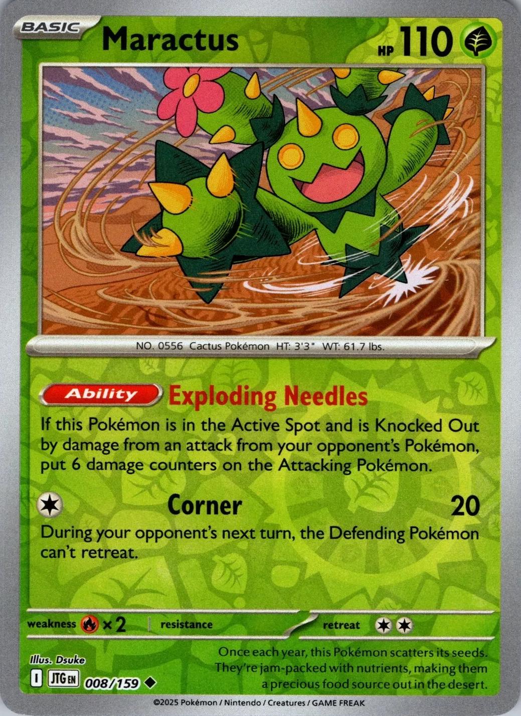 Maractus 8/159 Reverse Holo | Journey Together | Pokemon Card