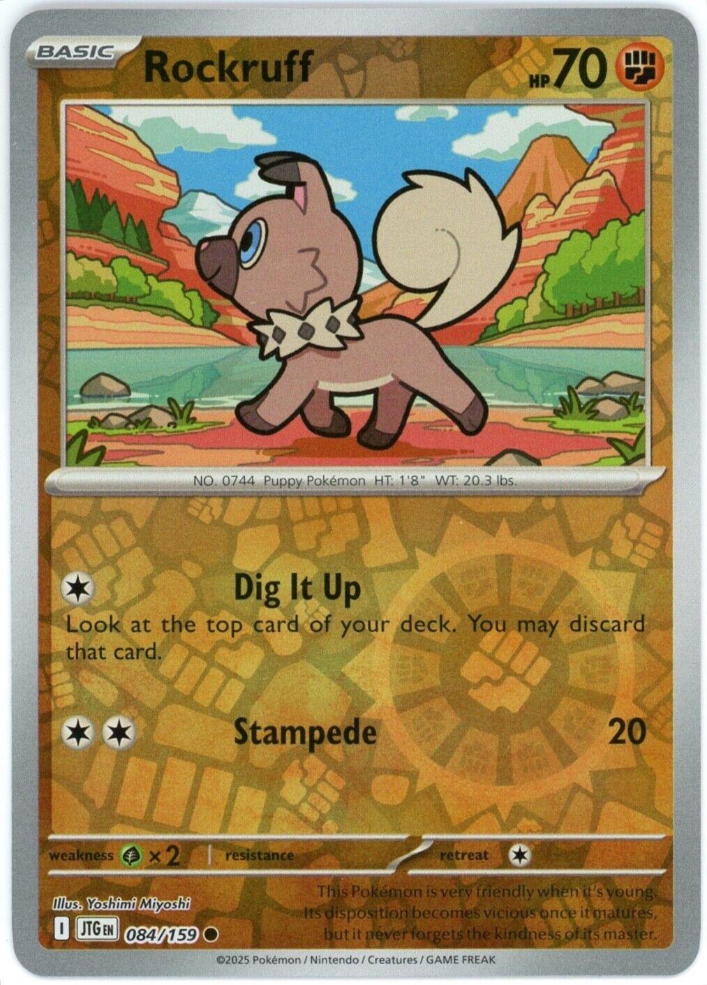 Rockruff 84/159 Reverse Holo | Journey Together | Pokemon Card