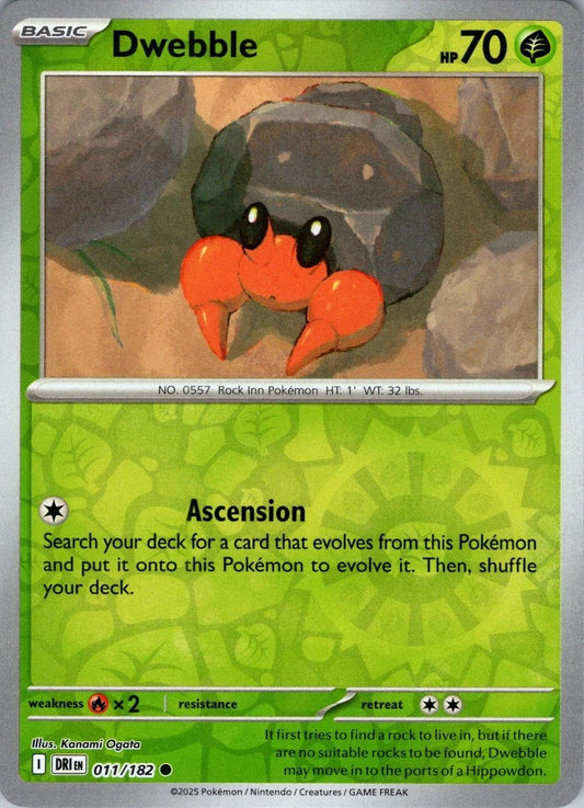 Dwebble 11/182 Reverse Holo | Destined Rivals | Pokemon Card