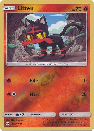 Litten 24/149 Reverse Holo | Sun & Moon | Pokemon Card