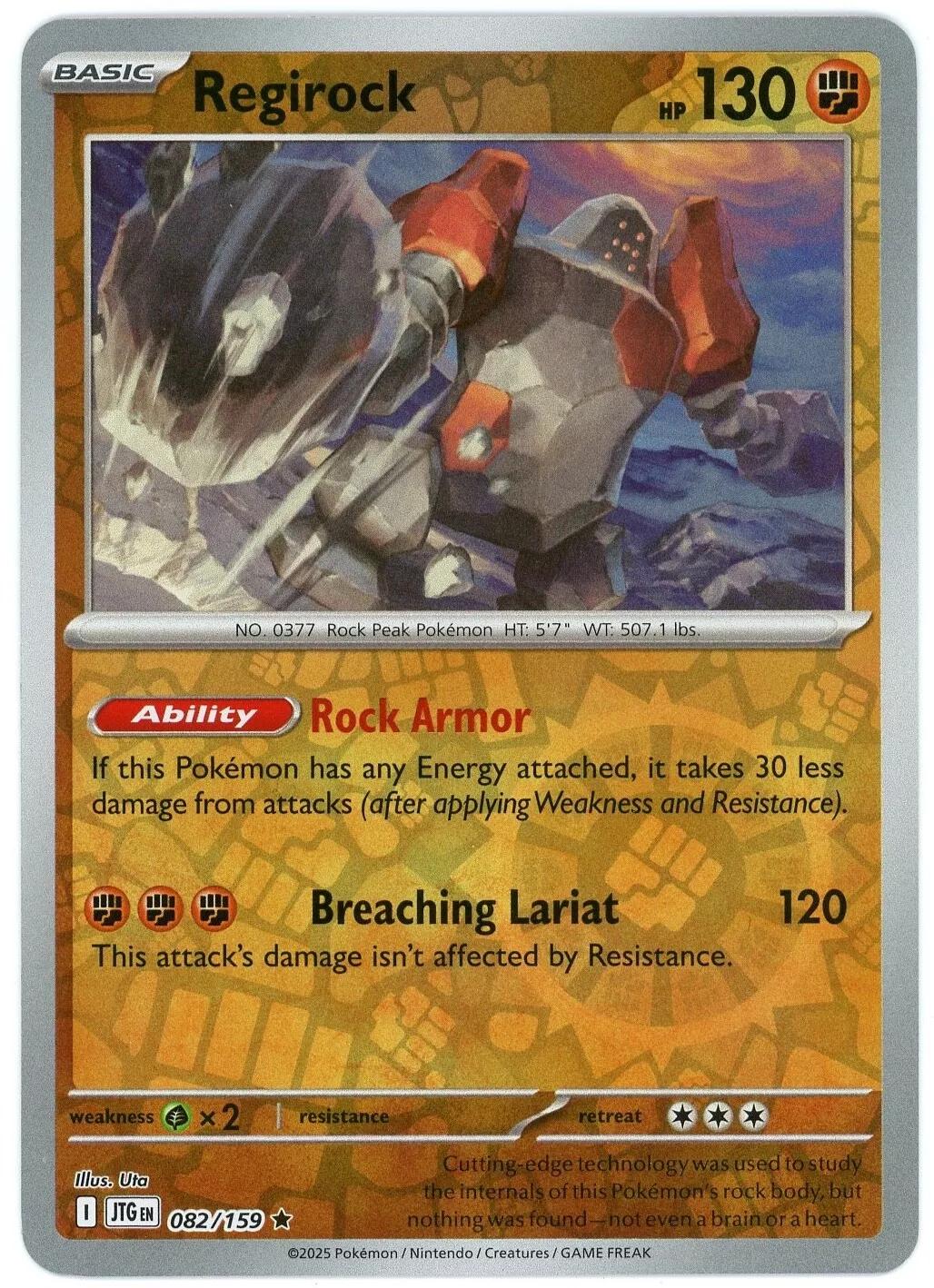 Regirock 82/159 Reverse Holo | Journey Together | Pokemon Card