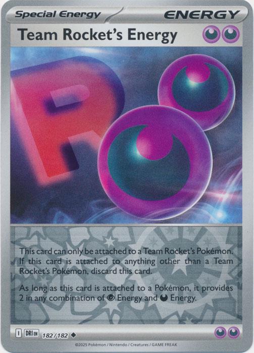 Team Rocket's Energy 182/182 Reverse Holo | Destined Rivals | Pokemon Card