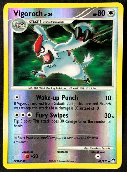 Vigoroth 68/123 Reverse Holo | Mysterious Treasures | Pokemon Card