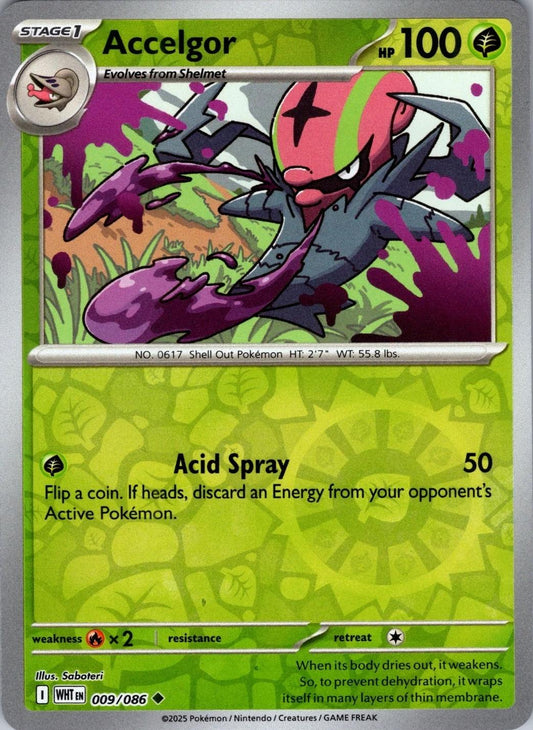 Accelgor 9/86 Reverse Holo | White Flare | Pokemon Card