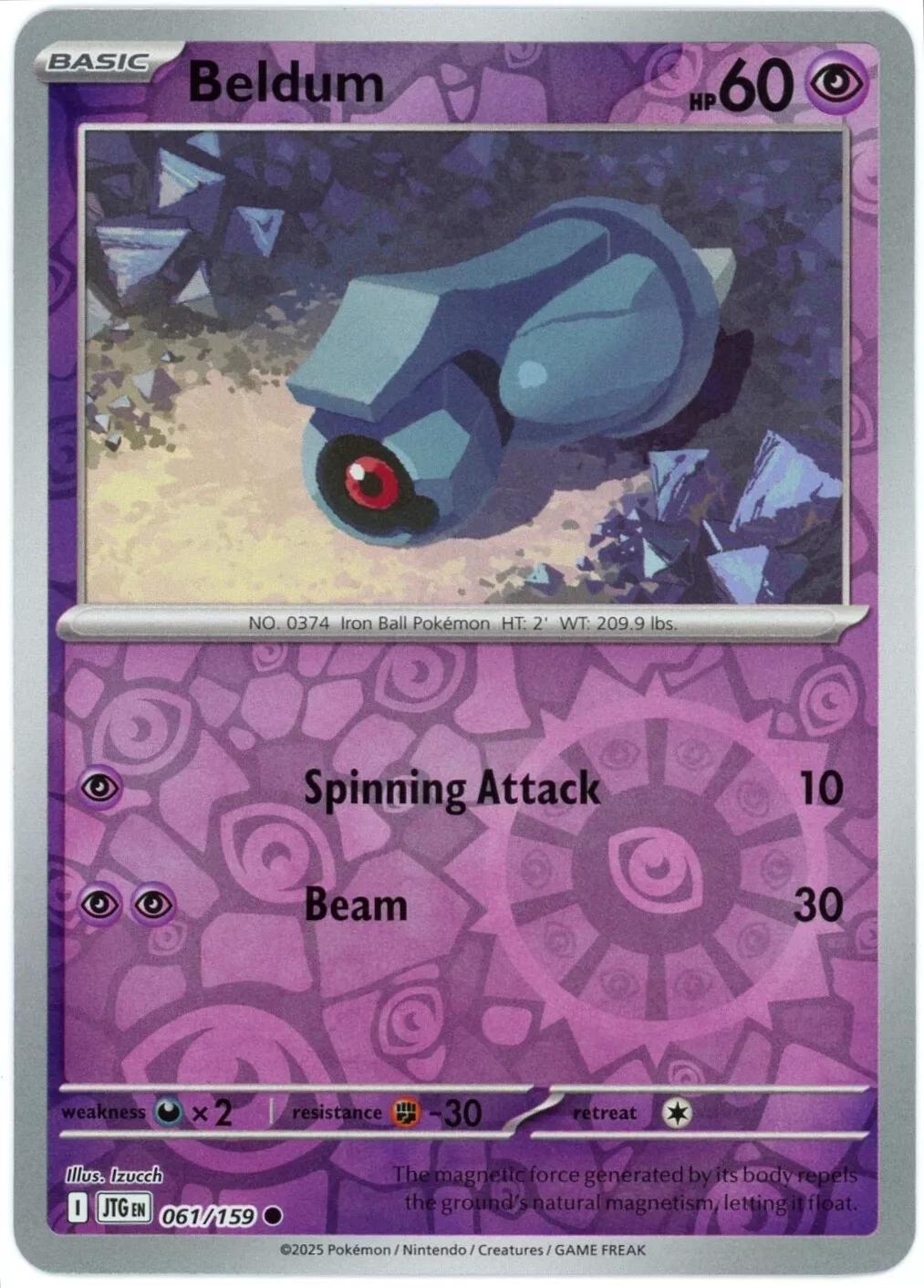 Beldum 61/159 Reverse Holo | Journey Together | Pokemon Card