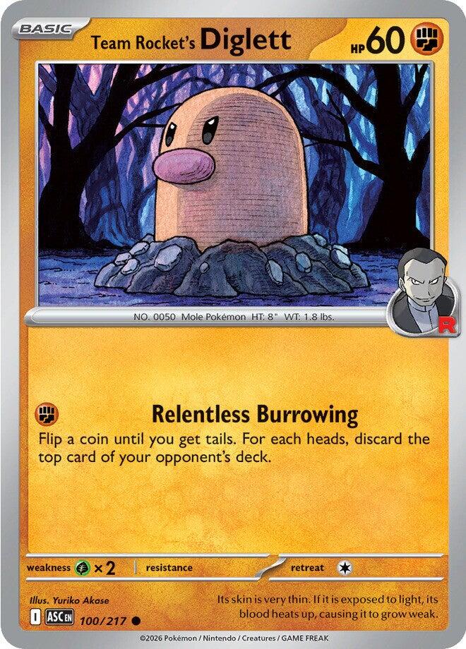 Team Rocket's Diglett 100/217 Reverse Holo | Ascended Heroes | Pokemon Card