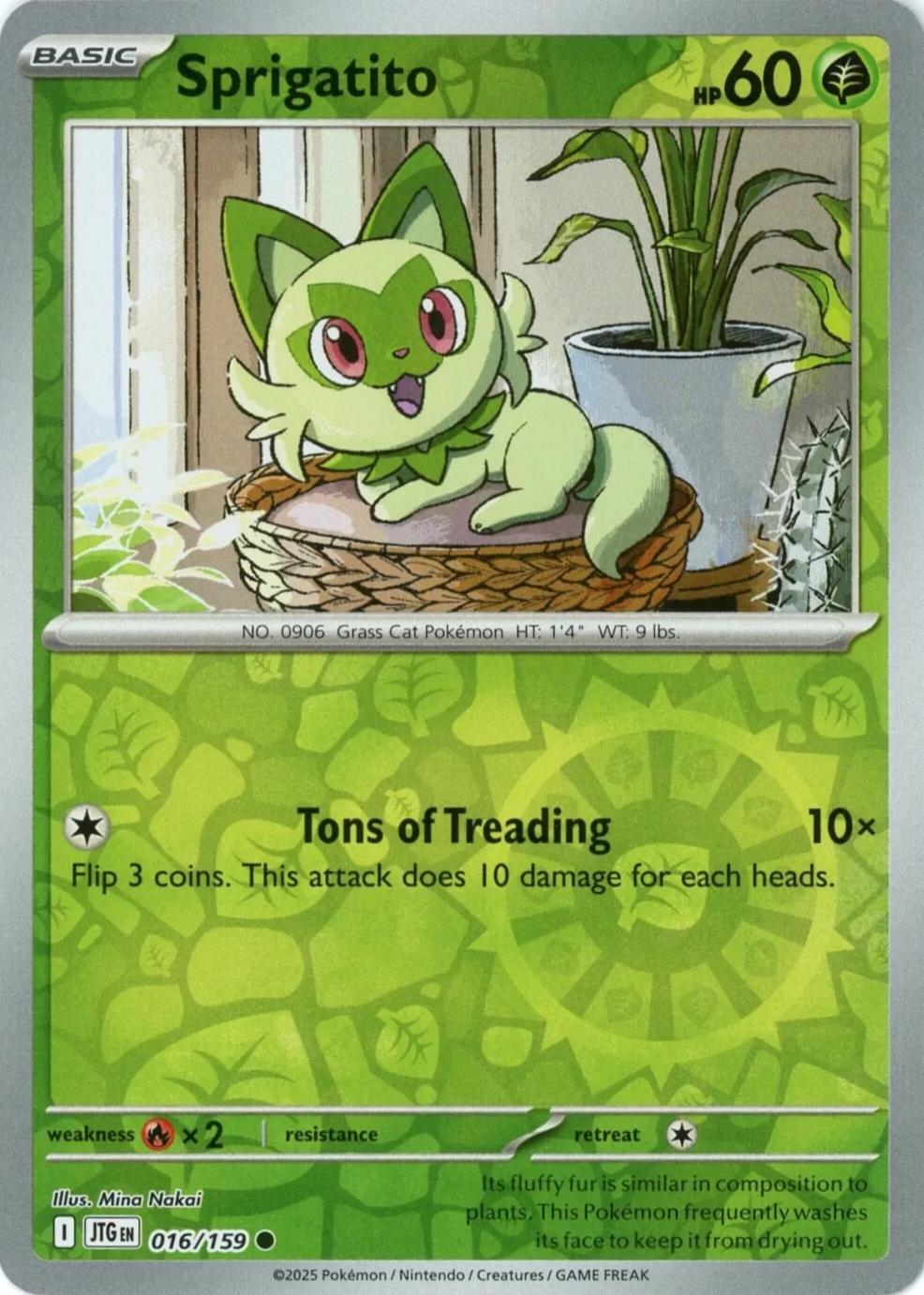 Sprigatito 16/159 Reverse Holo | Journey Together | Pokemon Card