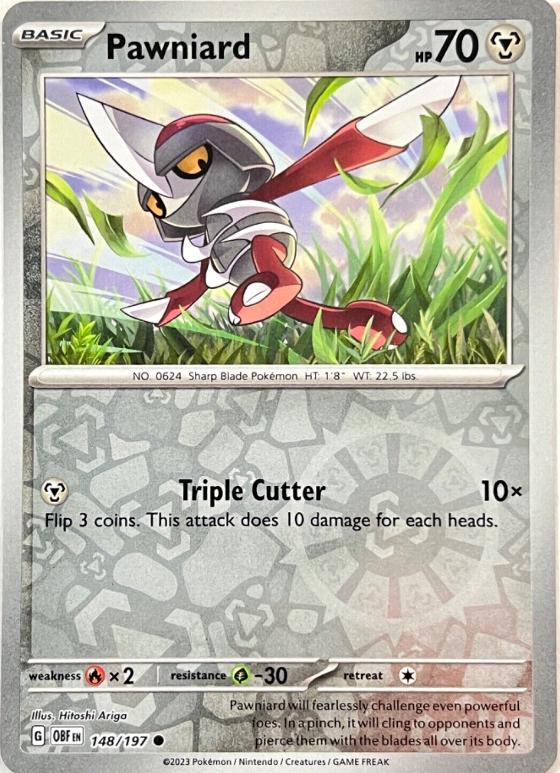 Pawniard 148/197 Reverse Holo | Obsidian Flames | Pokemon Card