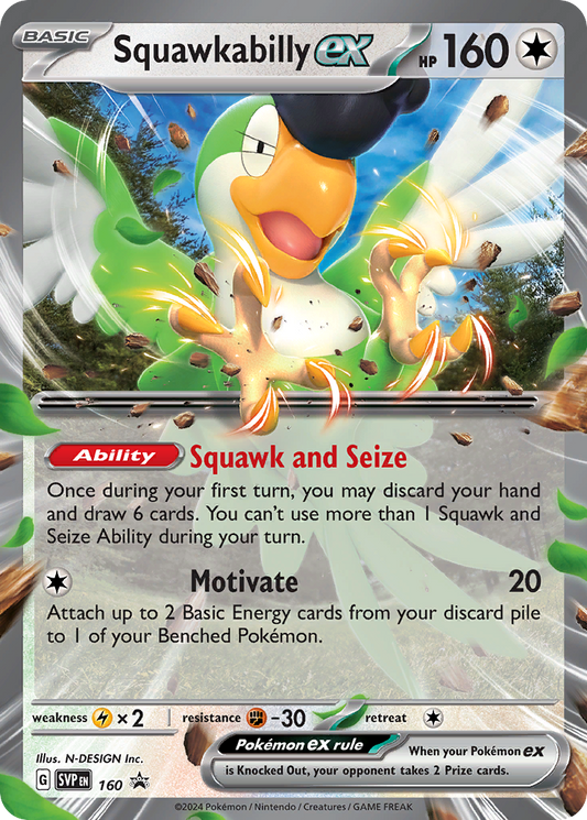 Squawkabilly ex #160 Promo | Scarlet & Violet Black Star Promos | Pokemon Card