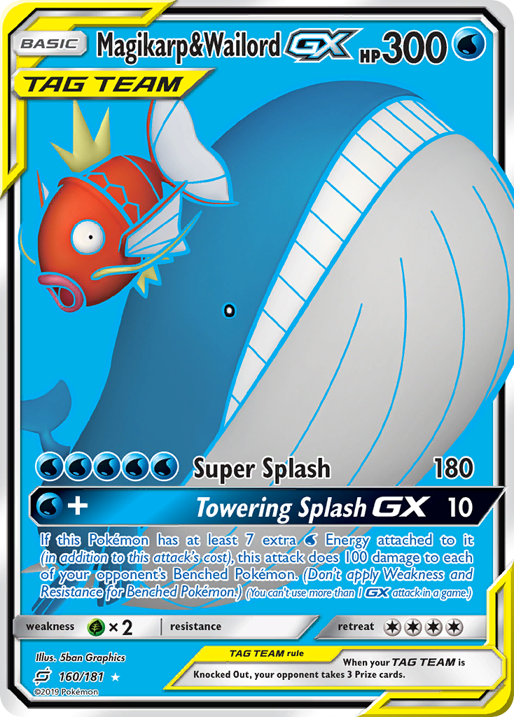 Magikarp & Wailord-GX 160/181 Rare Ultra | Team Up | Pokemon Card