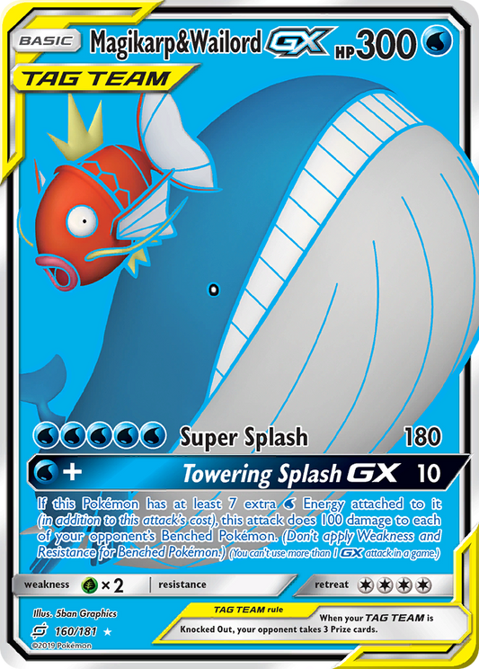 Magikarp & Wailord-GX 160/181 Rare Ultra | Team Up | Pokemon Card